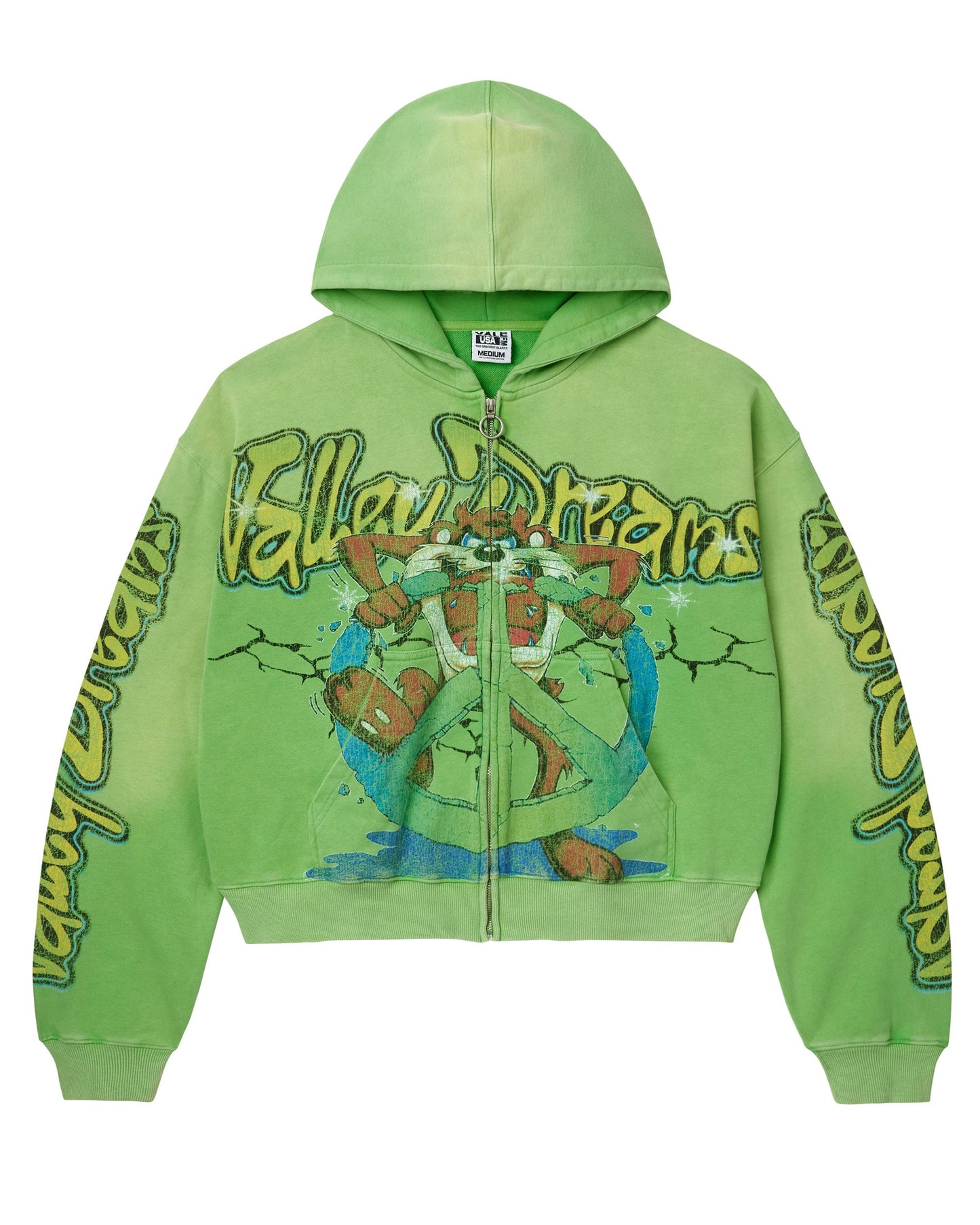 GREEN TAZ ZIP UP HOODIE