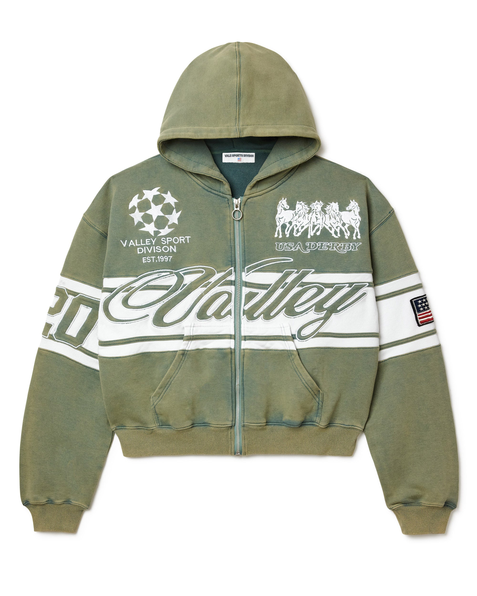 FOREST CURSIVE ZIP UP HOODIE – VALE JERSEY CITY