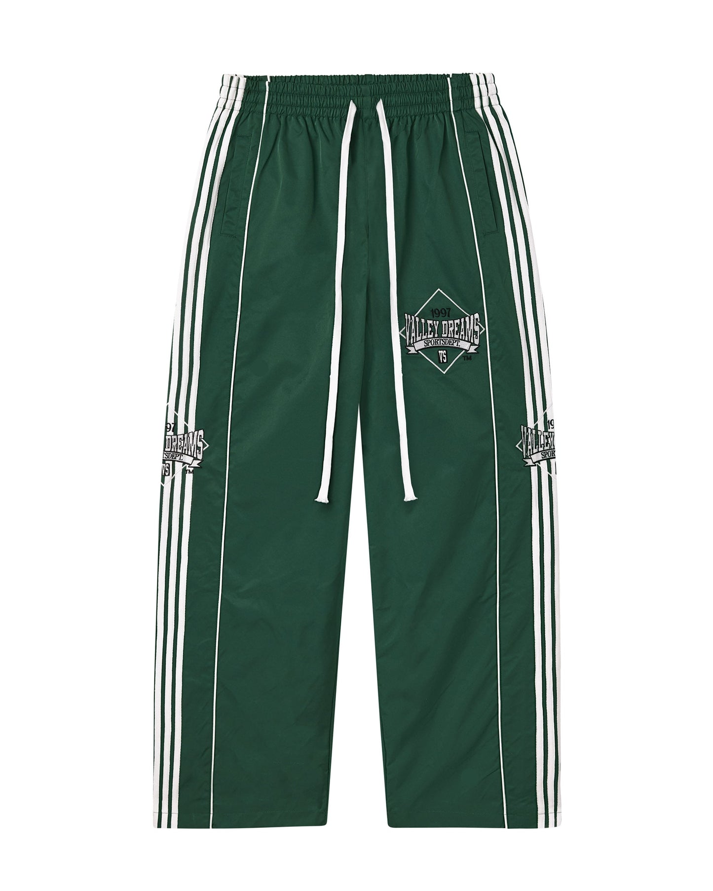 GREEN STRIPE TRACK PANTS