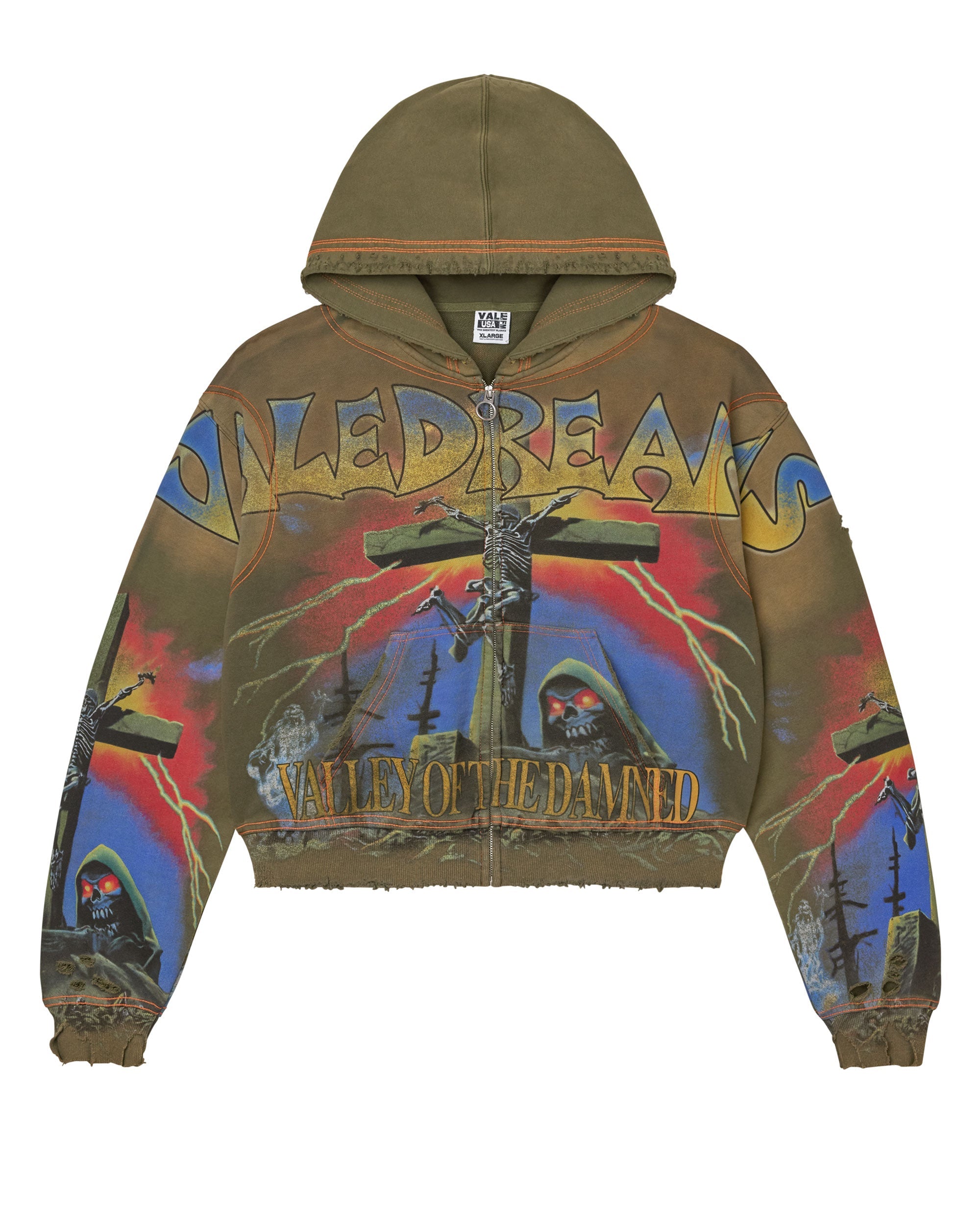 DAMNED BIG ZIP UP [OLIVE] – VALE JERSEY CITY