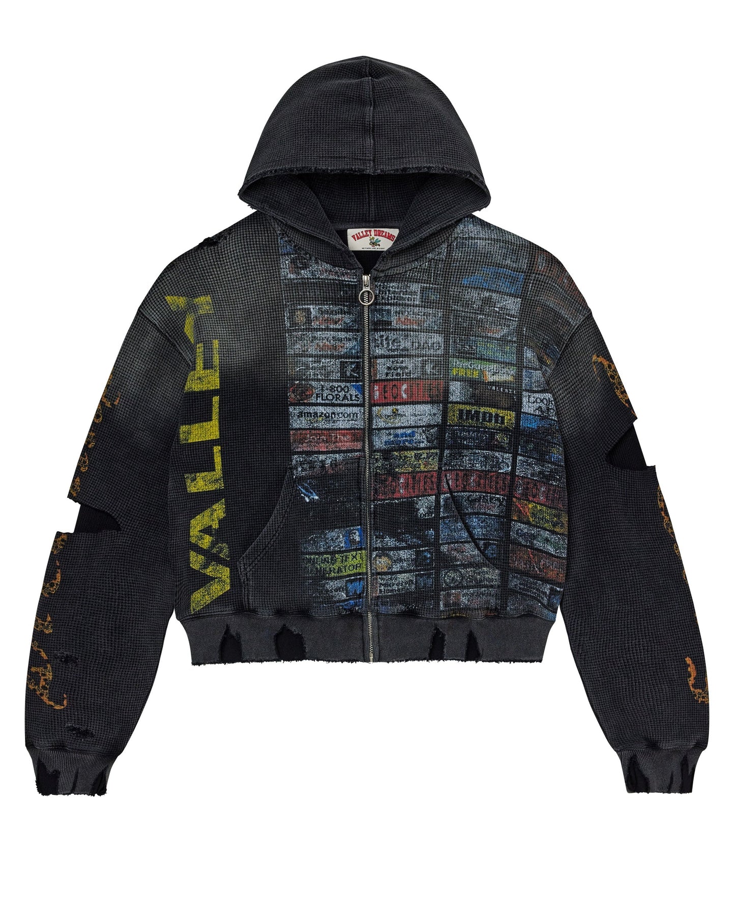 GLITCH ZIP UP [BLACK]