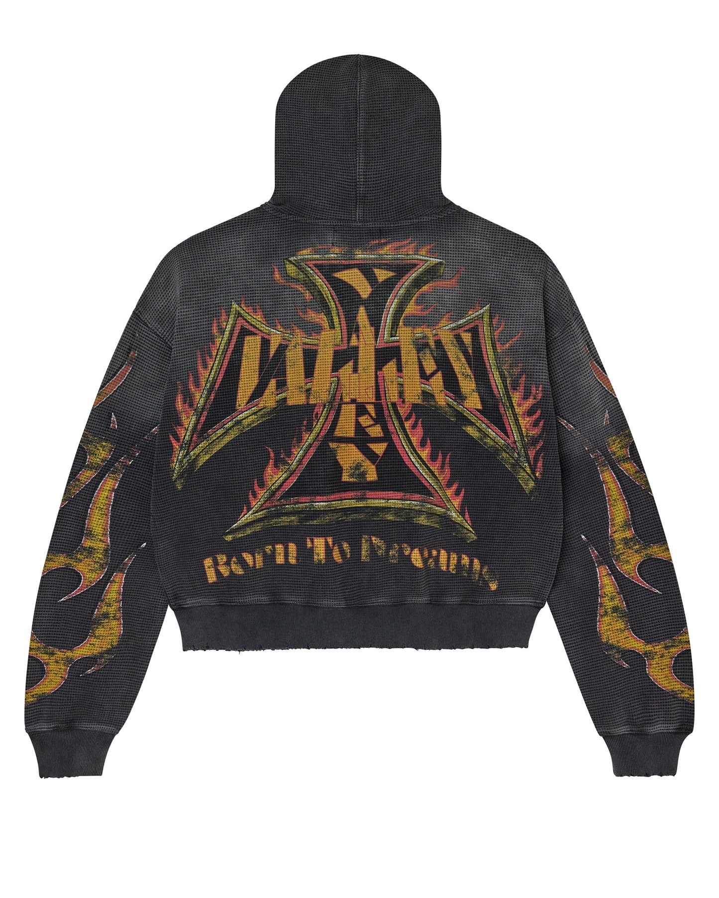 REBORN WAFFLE ZIP UP [BLACK]