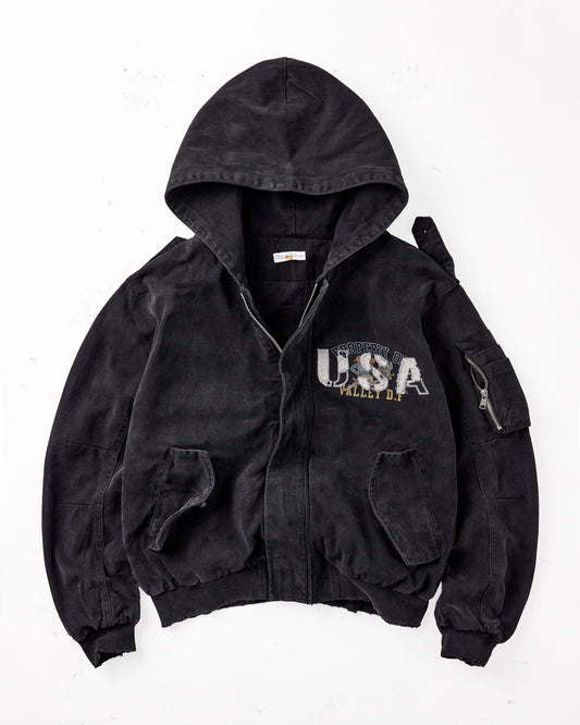WRECKED HOODED BOMBER