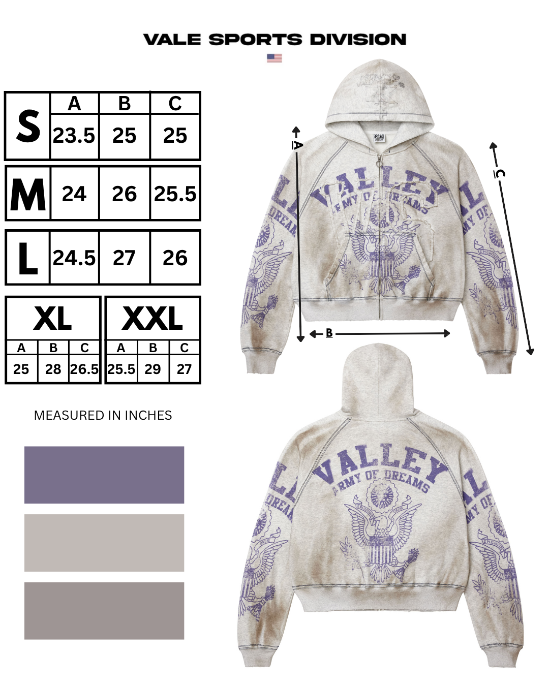 ARMY ZIP UP [GREY] – VALE JERSEY CITY