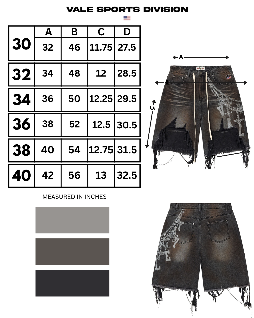 CHAIN JORTS [BLACK]