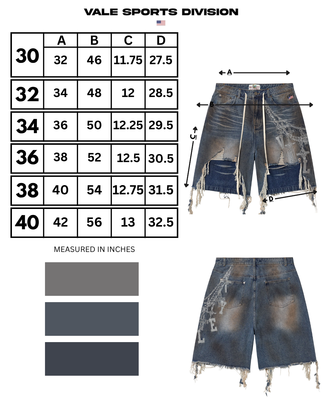 CHAIN JORTS [BLUE]