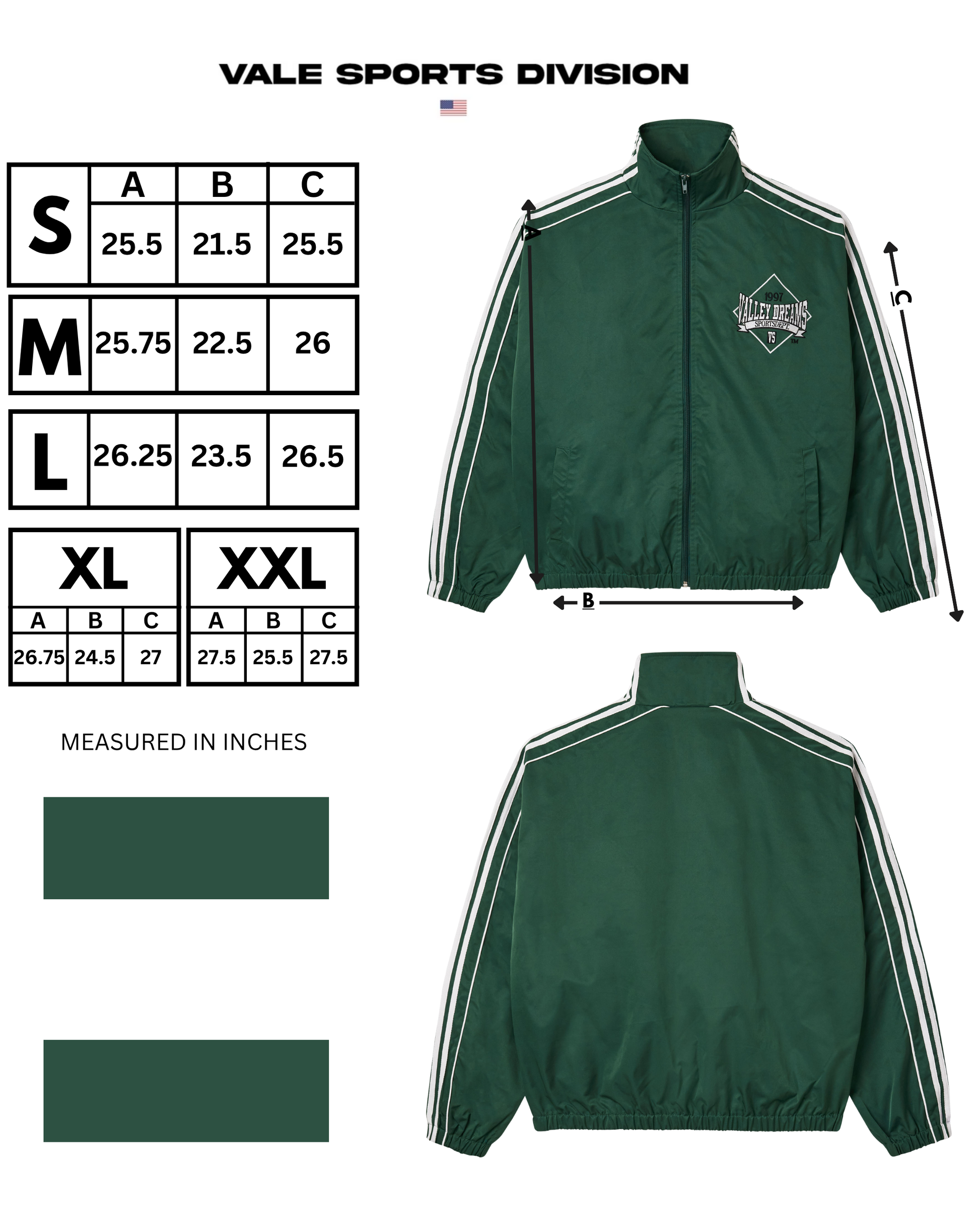 LYFT TAPE TRACK JACKET - Sサイズ　グリーン 2Line Side Tape Track Jacket - Green – LÝFT