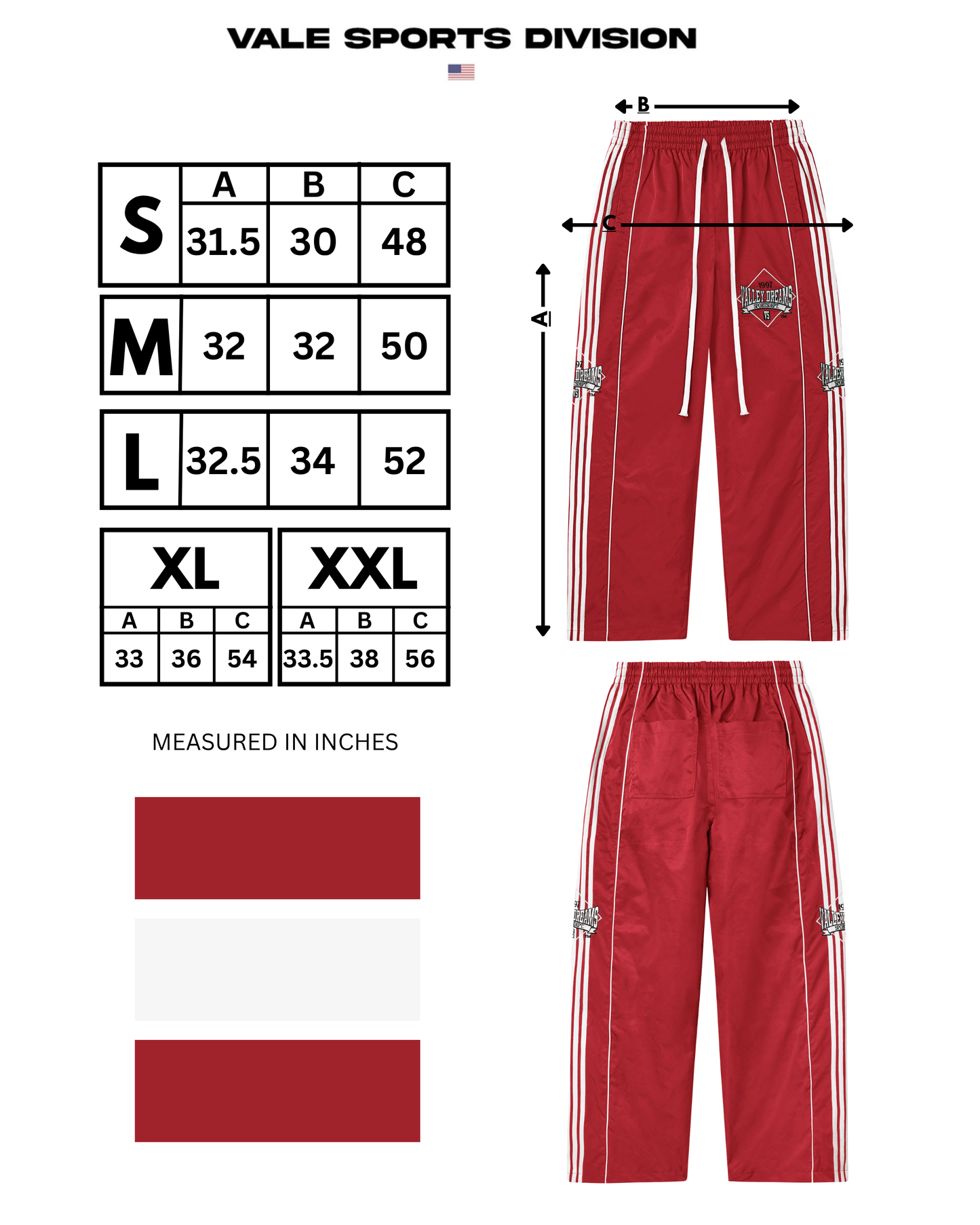 RED STRIPE TRACK PANTS