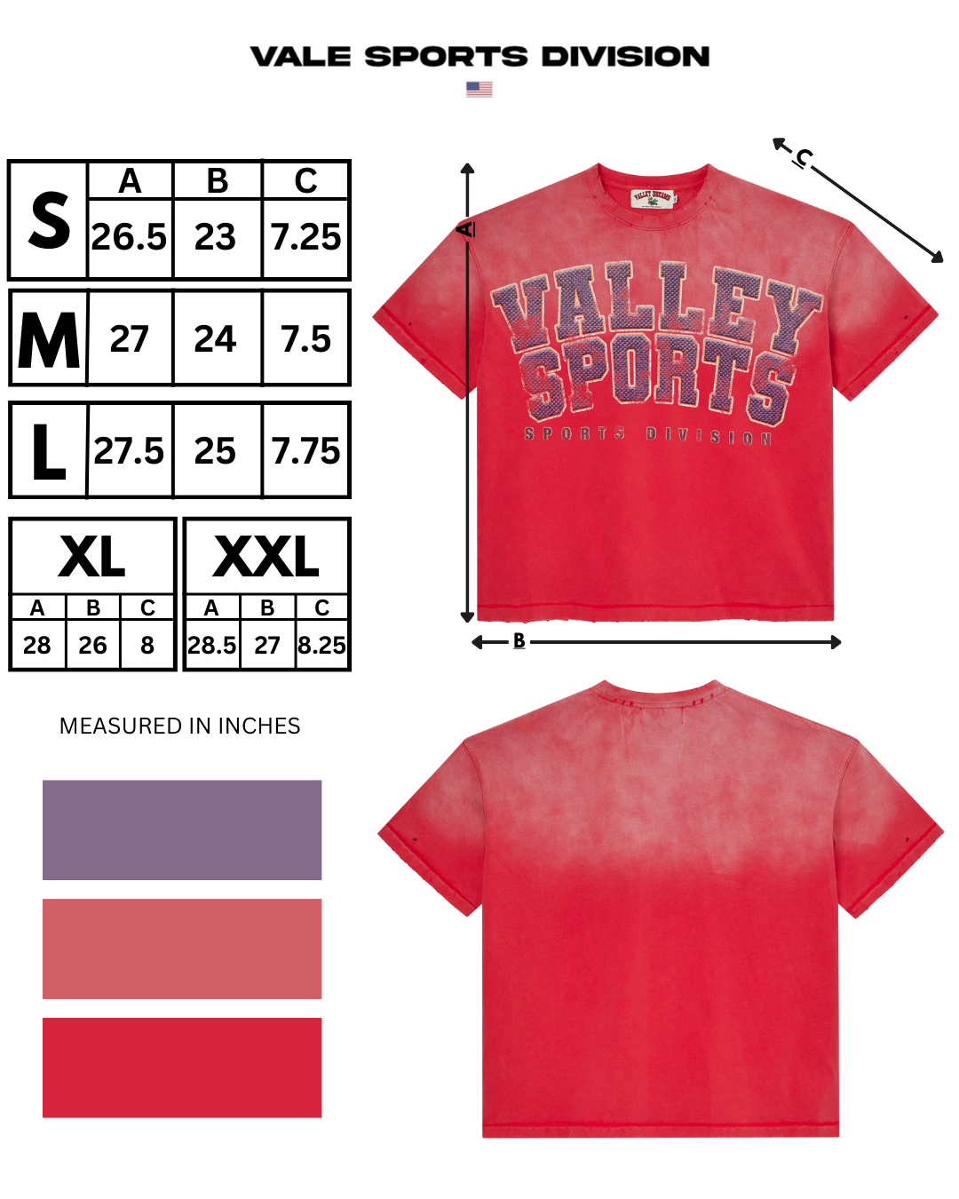 SPORTS DIVISION TEE [RED BURN]