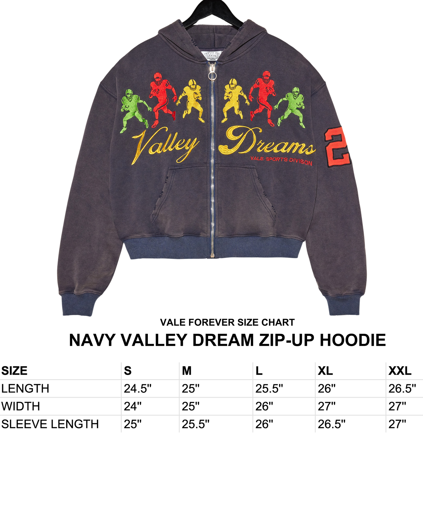 NAVY VALLEY DREAM ZIP-UP – VALE JERSEY CITY