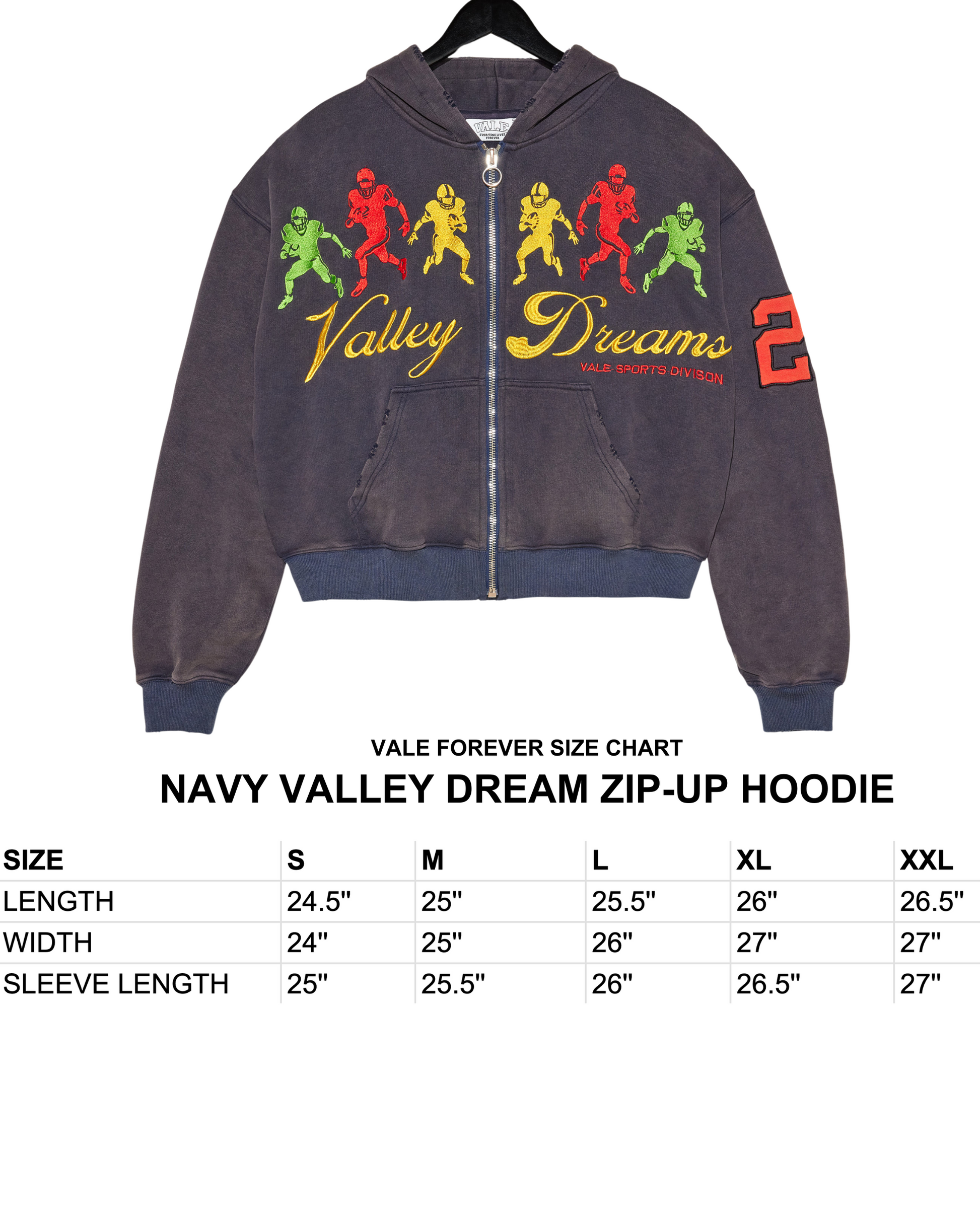 NAVY VALLEY DREAM ZIP-UP – VALE JERSEY CITY