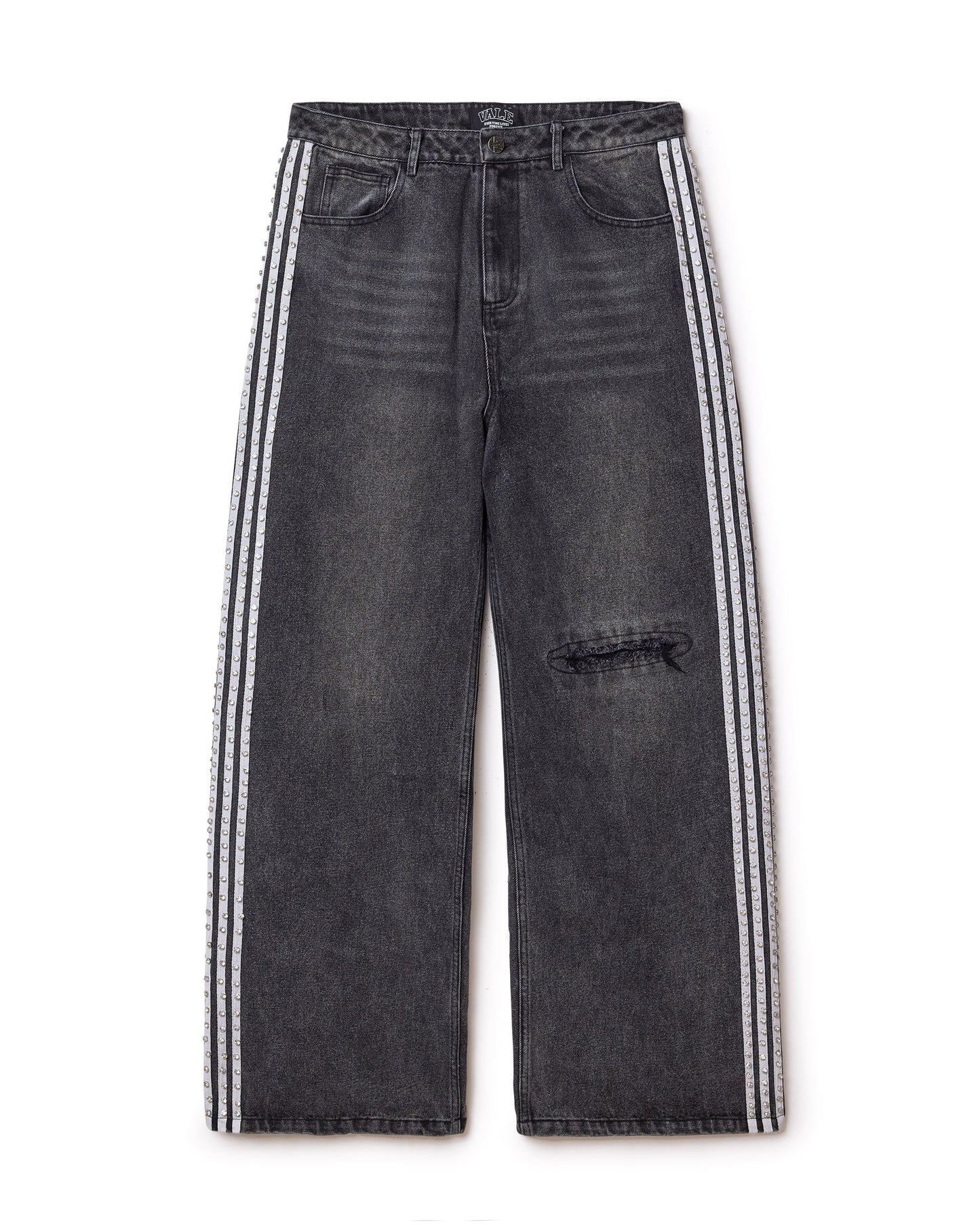 BLACK STRIPE DENIM
