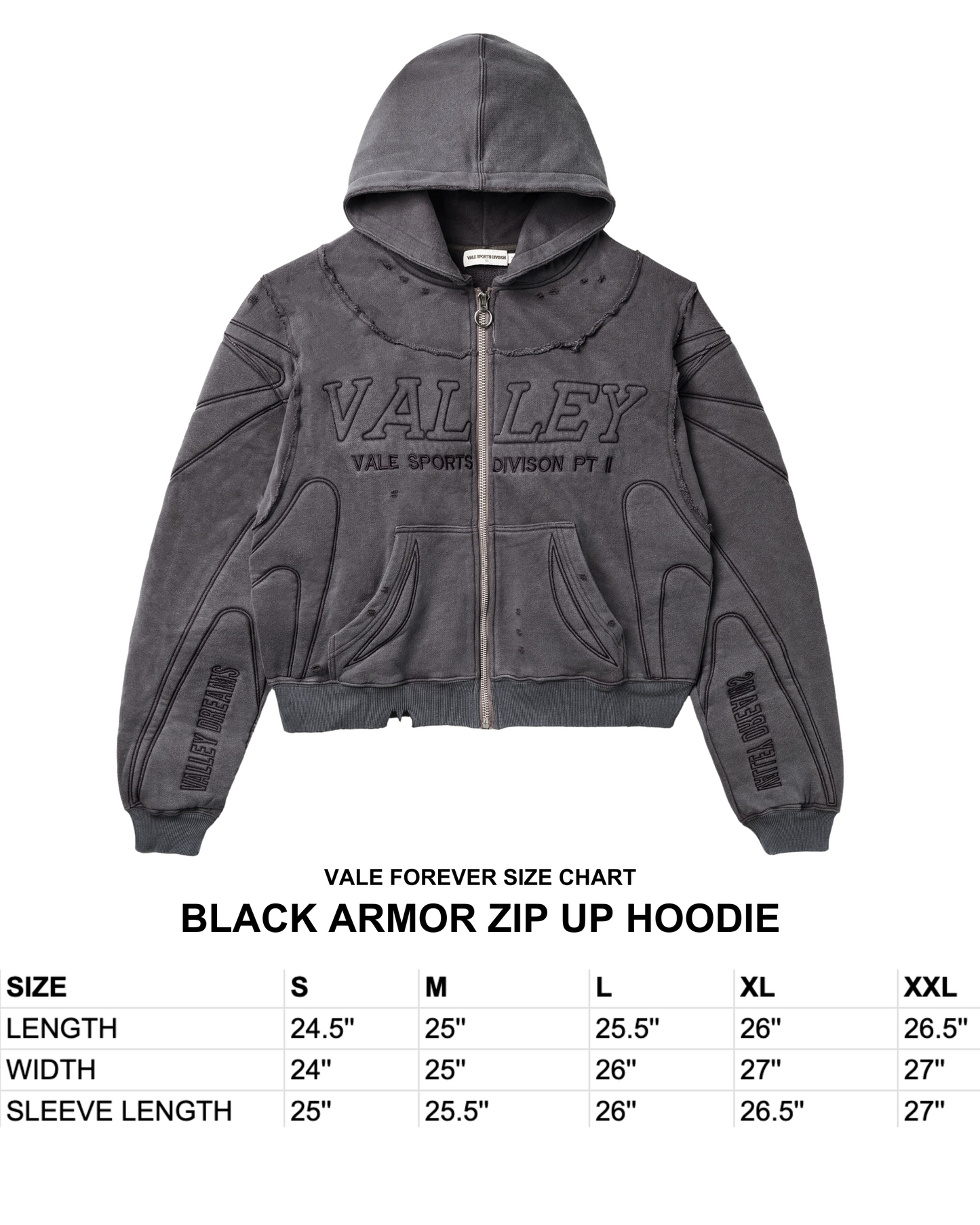 BLACK ARMOR ZIP UP HOODIE – VALE JERSEY CITY