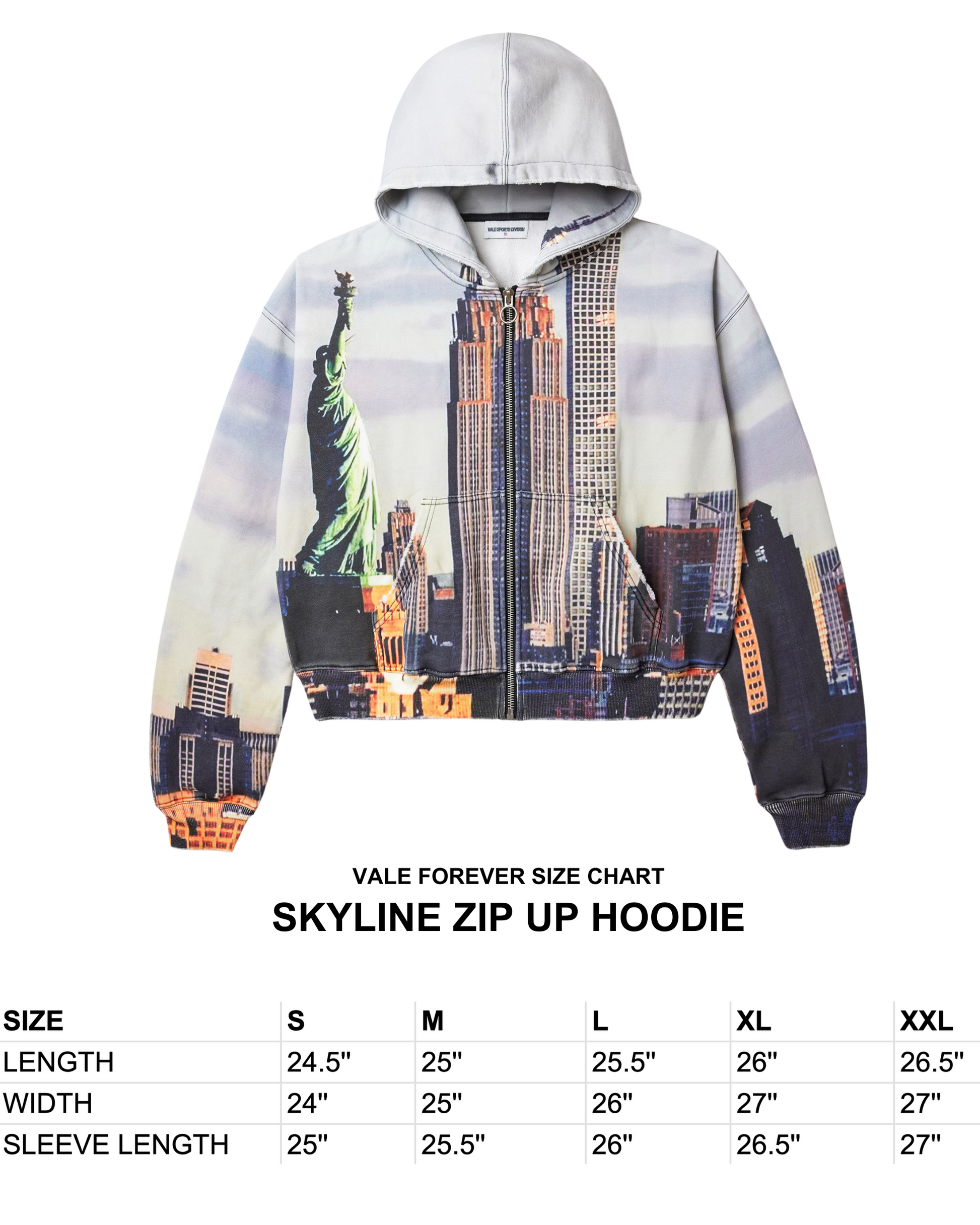SKYLINE ZIP UP HOODIE – VALE JERSEY CITY