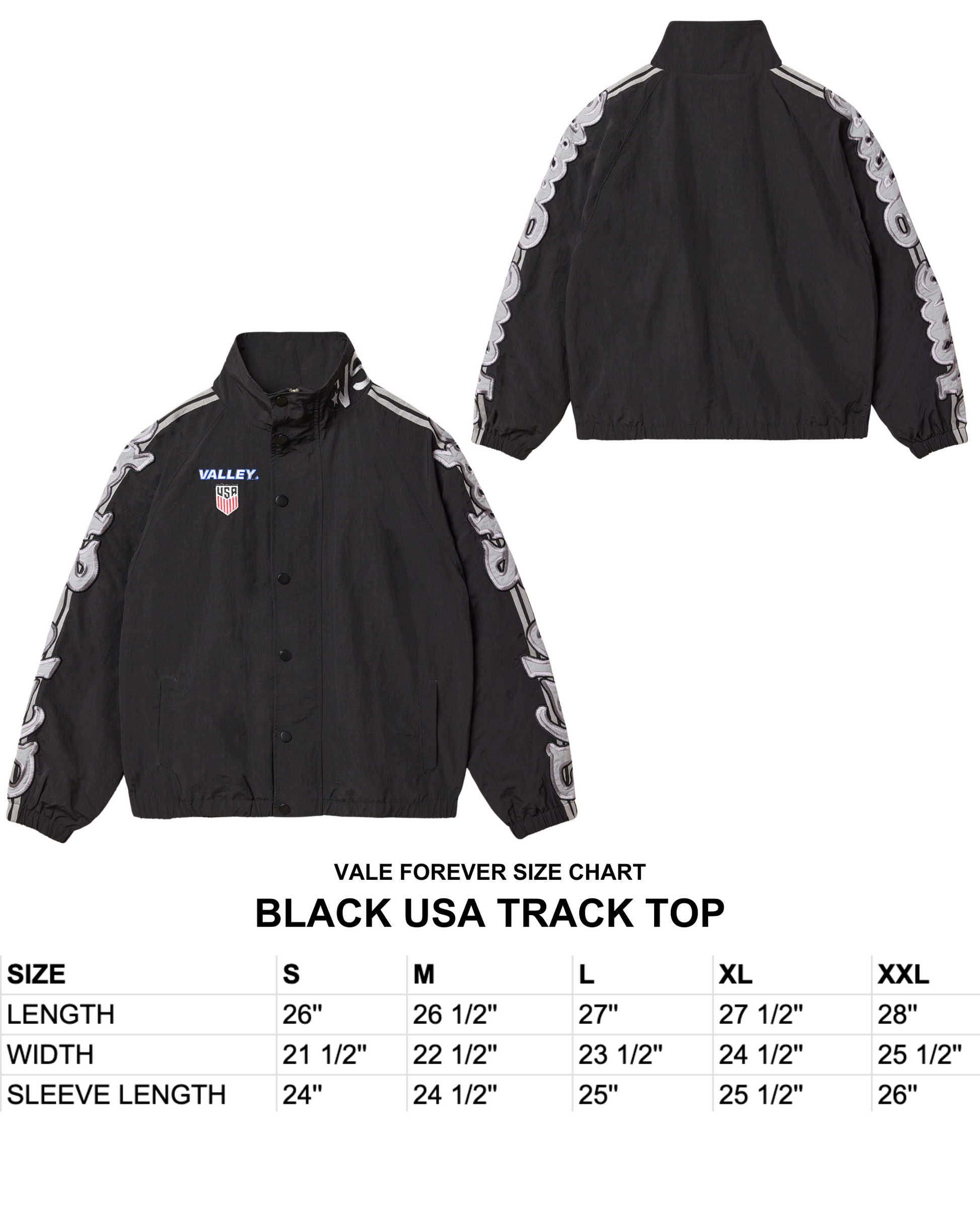 BLACK USA TRACK TOP VALE JERSEY CITY