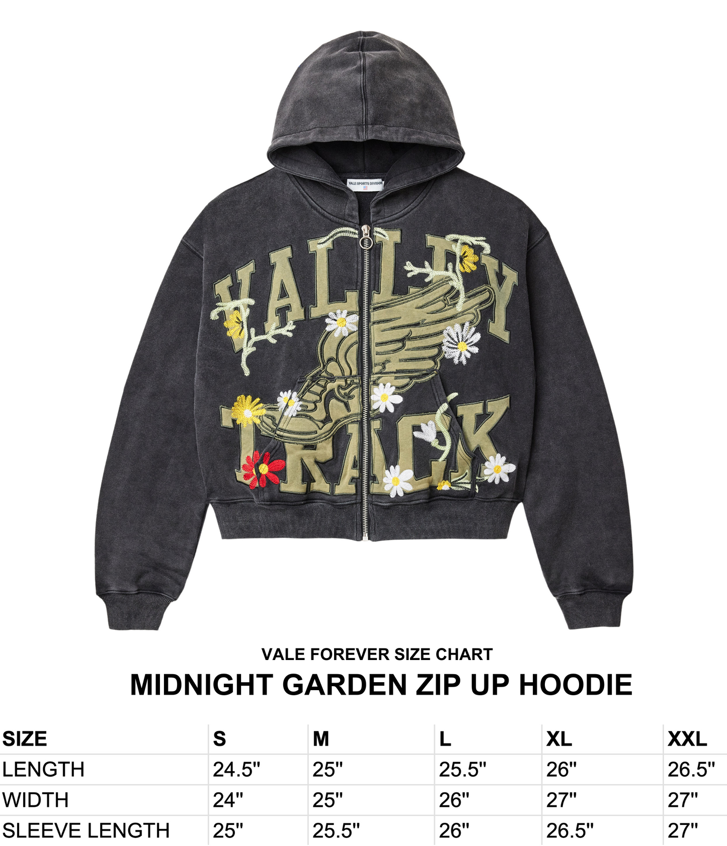 MIDNIGHT GARDEN ZIP-UP HOODIE