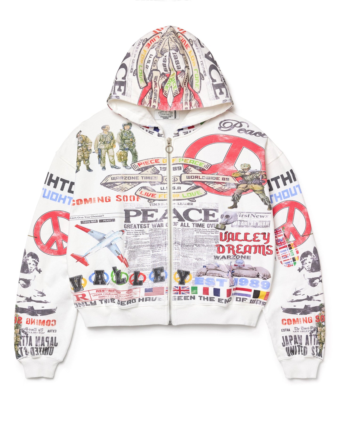 PEACE ZIP UP HOODIE